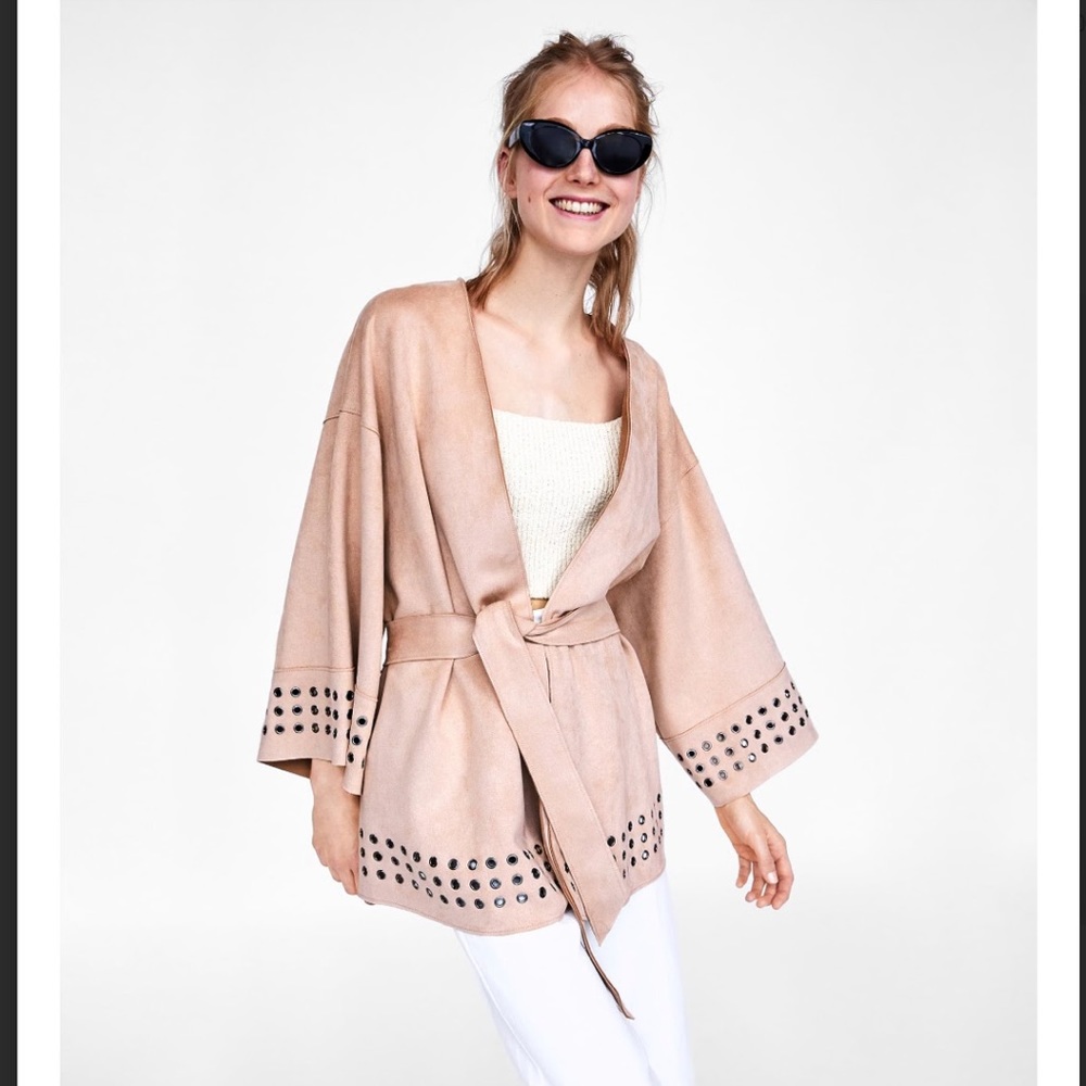 M Zara Faux Suede Kimono